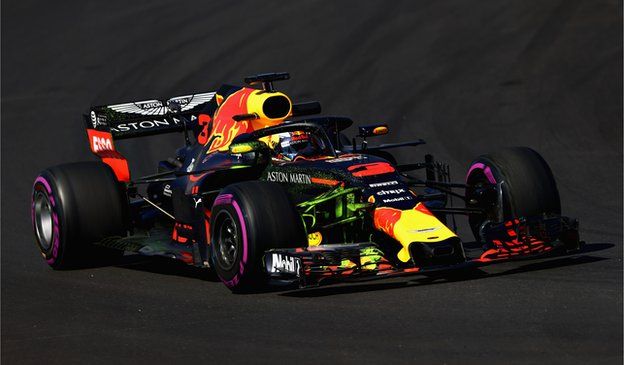 Daniel Ricciardo driving the Aston Martin Red Bull Racing RB14 on day two of F1 Winter Testing at Circuit de Catalunya