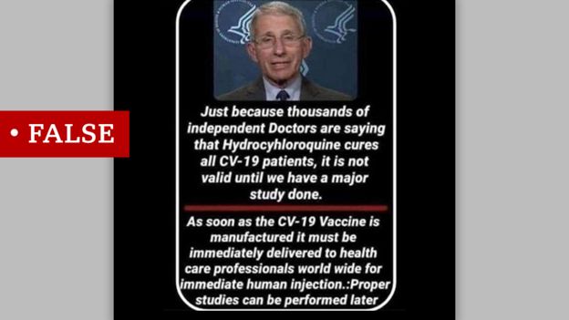Coronavirus The Bogus Meme Targeting Dr Fauci And Other Fake Claims BBC News