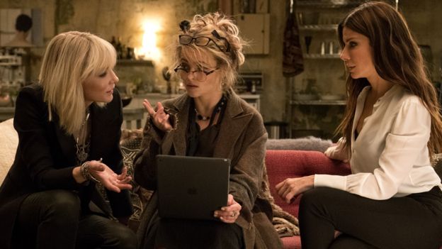 Cate Blanchett, Helena Bonham-Carter and Bullock in Ocean's 8