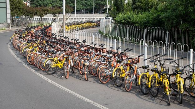 парковка велосипедов в Китае