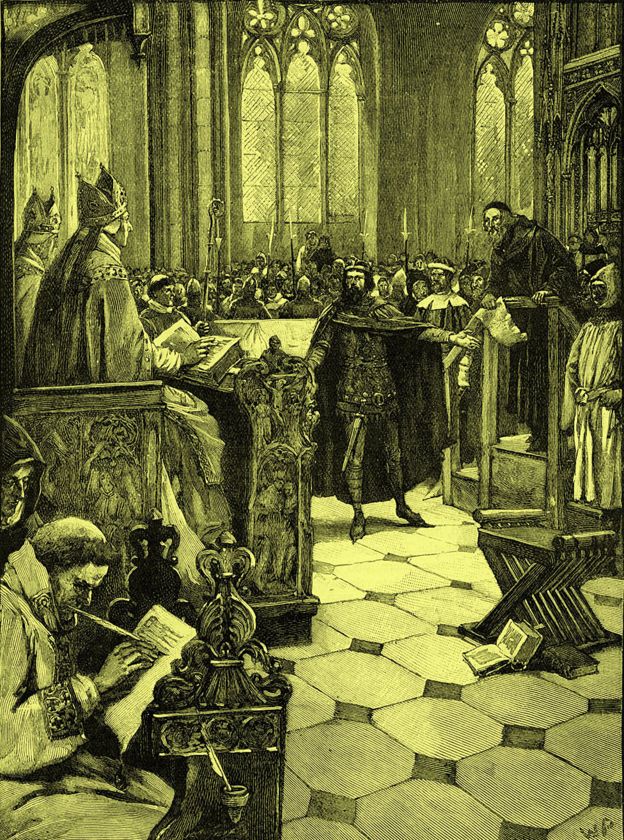 El juicio contra John Wycliffe en la catedral St Paul de Londres tuvo lugar el 3 de febrero de 1377.