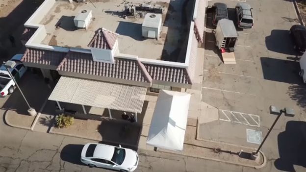 Imagen aérea del local donde funcionaba el KFC.