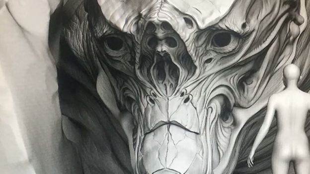 Drawing of sci-fi monster from film Is This Heaven