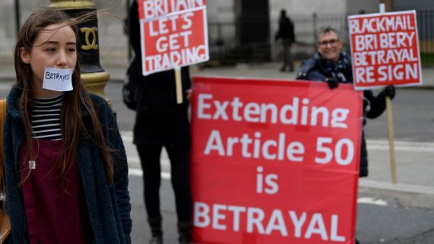 Manifestantes pro Brexit