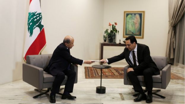 Michel Aoun y Hassan Diab.
