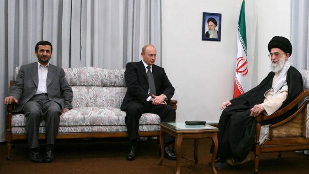 دیدار رهبر ایران، محمود احمدی نژاد و ولادیمیر پوتین در تهران، ٢۴ مهر