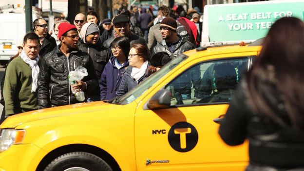 Peatones en una calle de Nueva York en 2014.