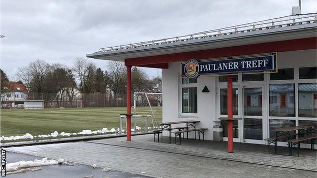 Beer garden at Bayern's training ground
