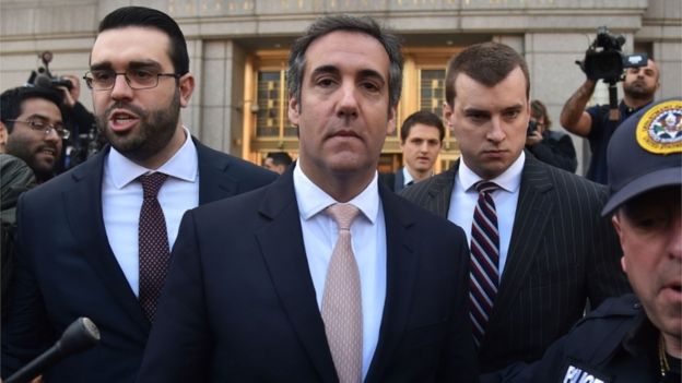Michael Cohen leaves US courthouse in New York