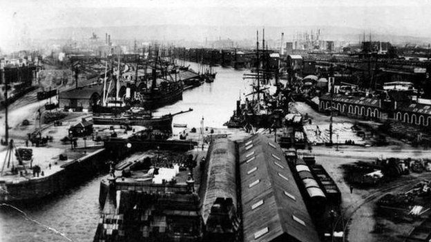 Cardiff docks around 1900
