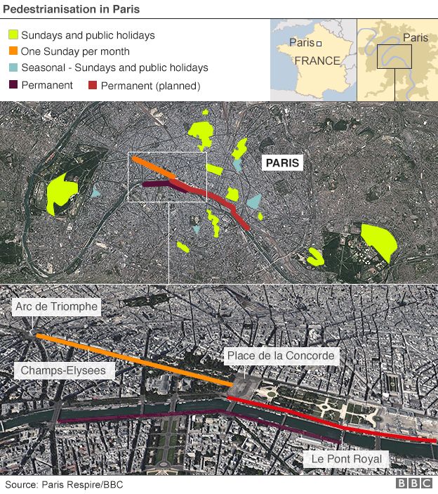 How Paris is stepping up its drive against the car - BBC News