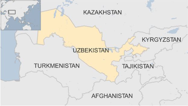A map of Uzbekistan