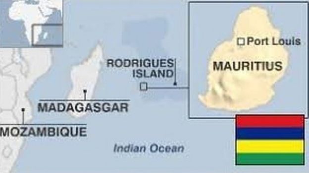 Ramani inayoonyesha lilipo taifa la Mauritius