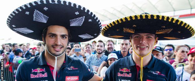 Carlos Sainz and Ma Verstappen at the Mexico Grand Prix
