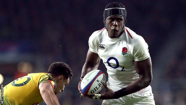Maro Itoje in action for England