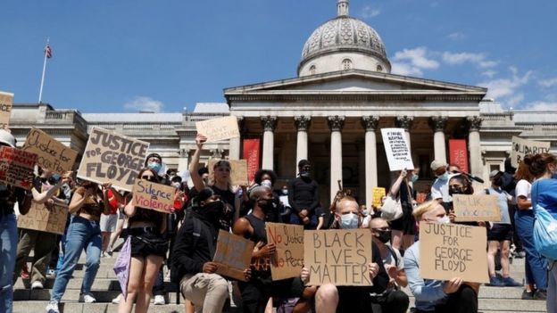 Black Lives Matter protest in Trafalgar Square
