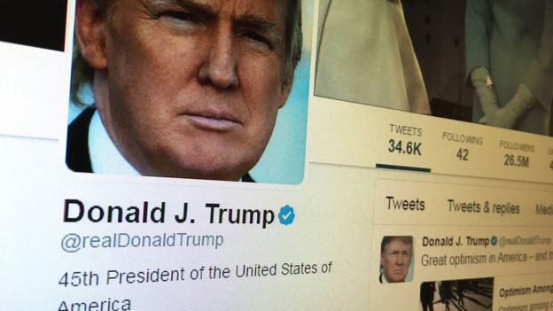 Donald Trump's Twitter page