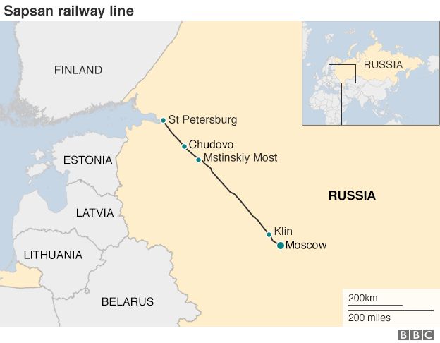 Moscow And St Petersburg Map Russian Bullet Train Whirrs Past Bleak Lives - Bbc News