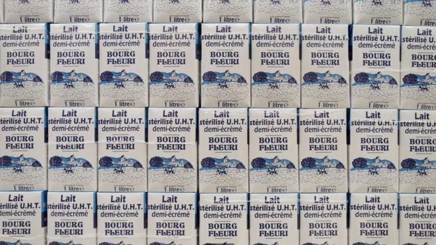 Cajas de leche de larga duración