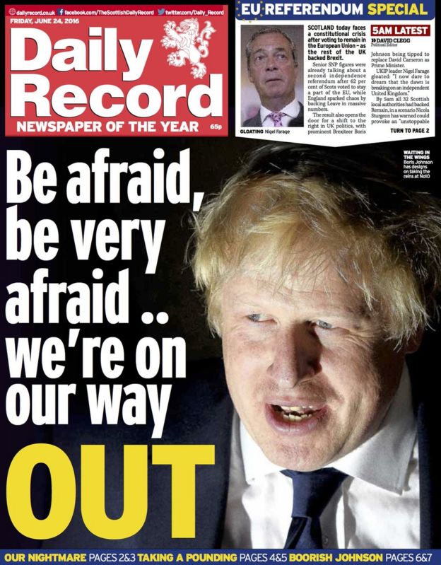 scotlands papers special editions printed to cover brexit bbc news papers covers
