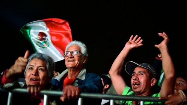   Celebrations for the victory of AMLO 