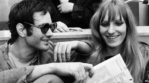 Andreas Baader and Gudrun Ensslin, members of the Red Army Faction group, a German left-wing terrorist organisation, originally called the Baader-Meinhof gang