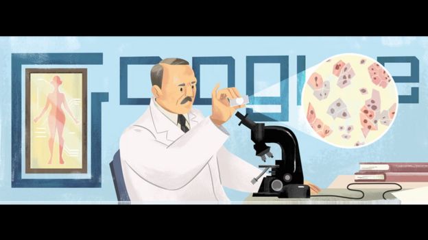 Georgios Papanicolaou en el doodle de Google.