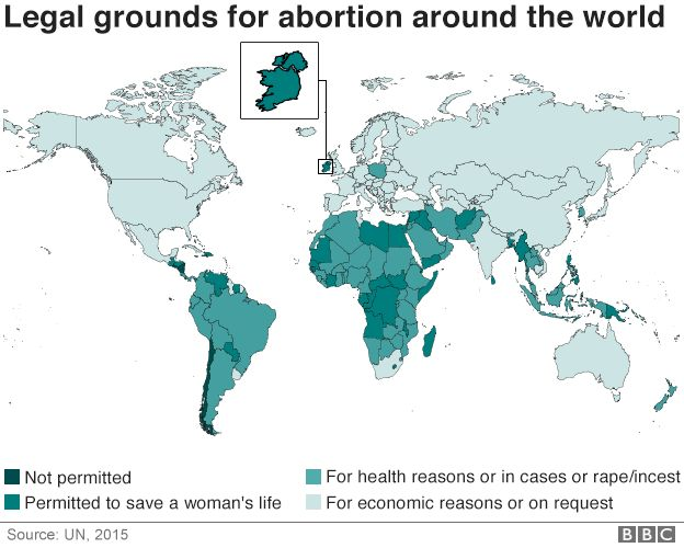 Map illustrating access to abortions