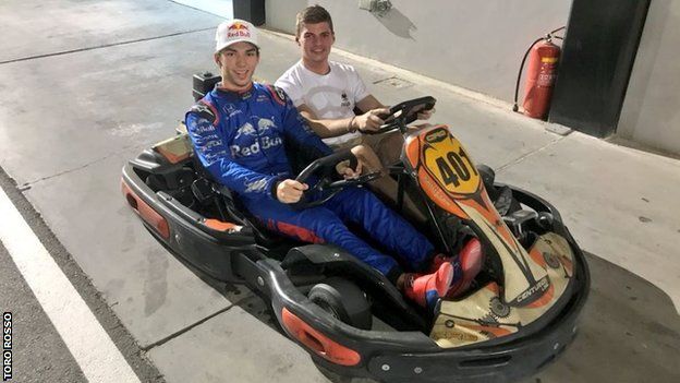 Pierre Gasly and Max Verstappen