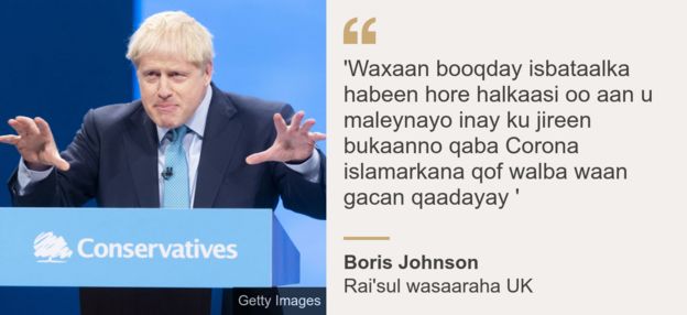 Rai'sul wasaaraha Britain Boris Johnson