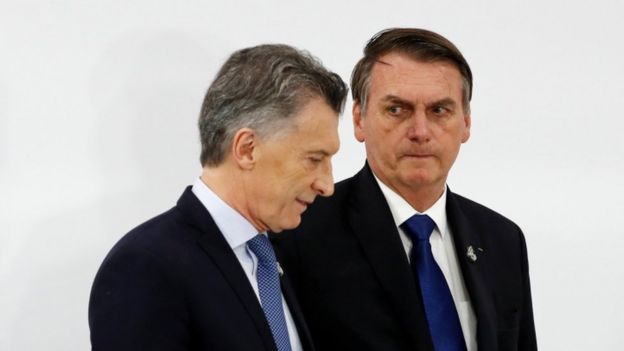 Macri e Bolsonaro, durante cúpula do G20 em junho