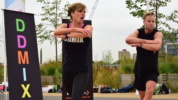 Darcey Bussell leads a dance fitness class