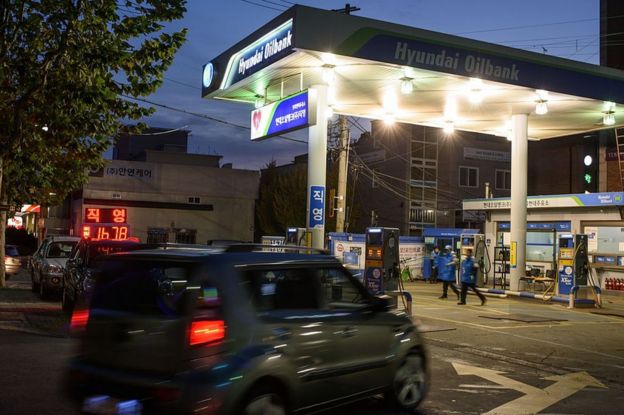 Gasolinera en Corea del Sur.