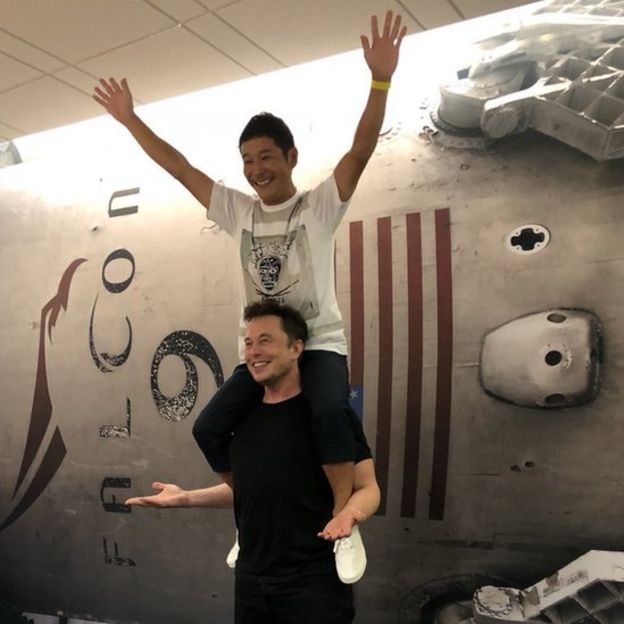 Yusaku Maezama y Elon Musk