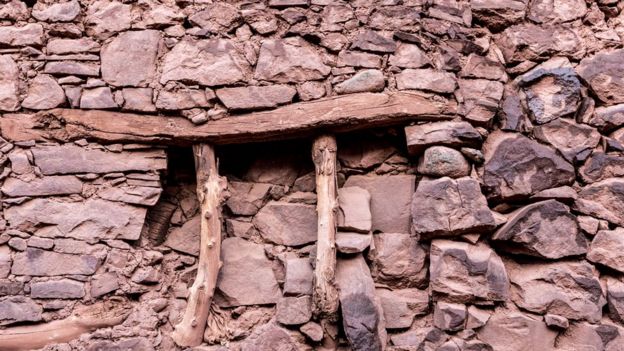 Pi en madera entre piedras