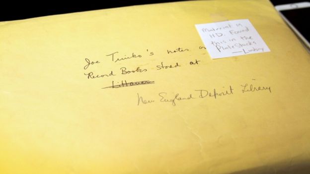 This is the envelope Smith Zrull found in the plate stacks that included a handwritten catalog of all of the women computer's notebooks. A person named Joe Timko painstakingly went through the collection in 1973.