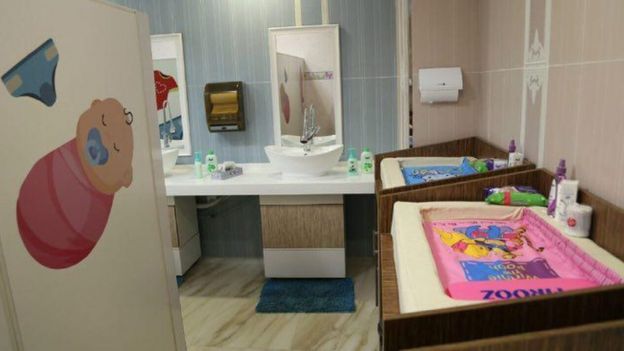 A mother and baby room in a Tehran metro station