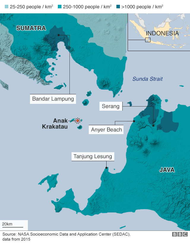 Population density in tsunami area