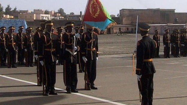 Eritrean Army parades during the country's independence anniversary celebrations attended by a 13,000-strong crowd 24 May 2003, at Asmara main square