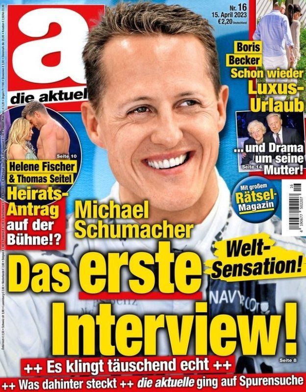 The 15 April front cover of weekly German magazine Die Aktuelle