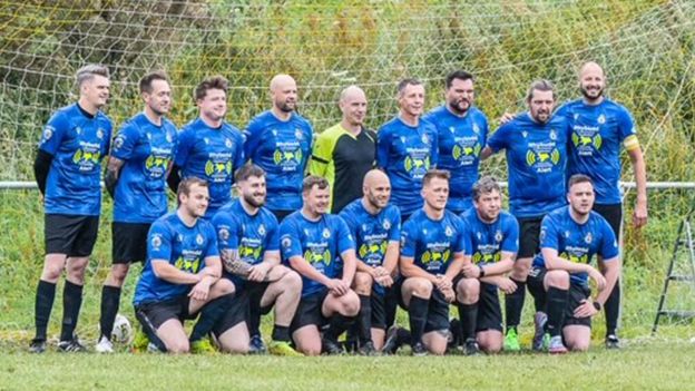 Hollyoaks stars take on Wrexham police football team - BBC News