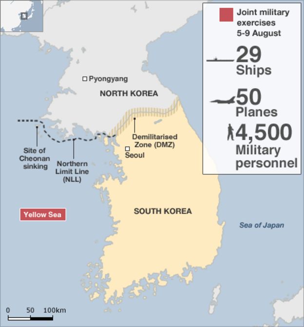 North Korea 'fires artillery into Yellow Sea' - BBC News