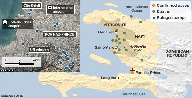 Haiti cholera map