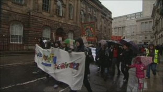 Protesters March In Liverpool Over Public Sector Cuts Bbc News Protesters March In Liverpool Over Public Sector Cuts Bbc News