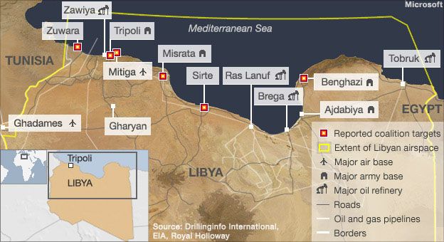 Libya airstrikes map