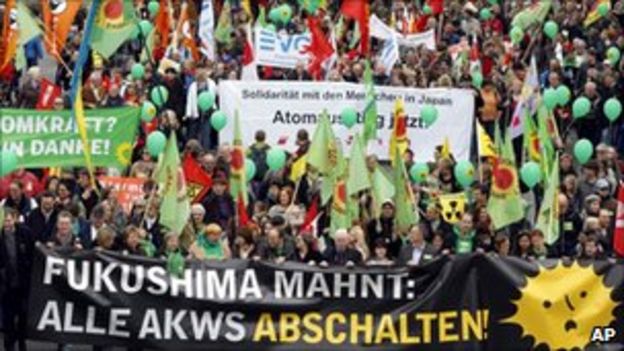 Germany stages anti-nuclear marches after Fukushima - BBC News