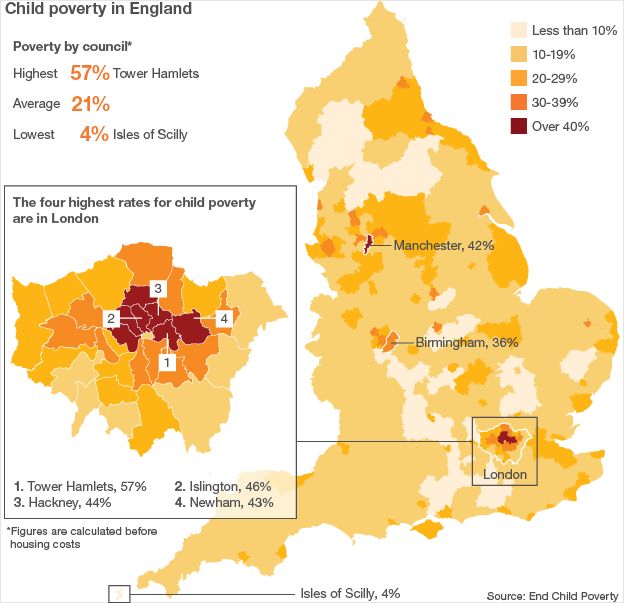 Mapping child poverty in England, 2010 - BBC News