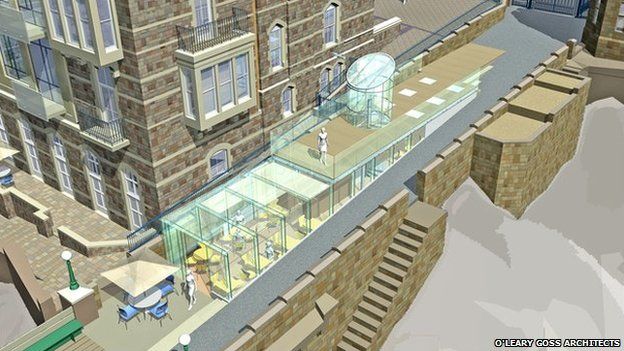 Artist's impression of the new visitor centre at Clevedon Pier