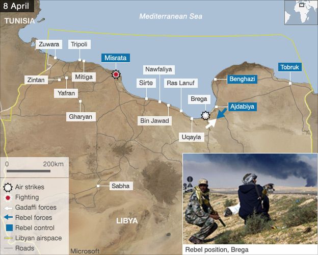 8 April Libya conflicct map