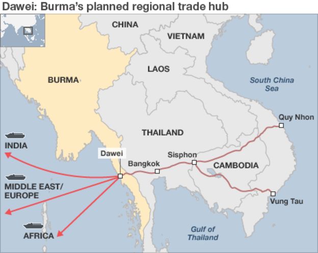 New Burma port 'to become trade corridor' - BBC News